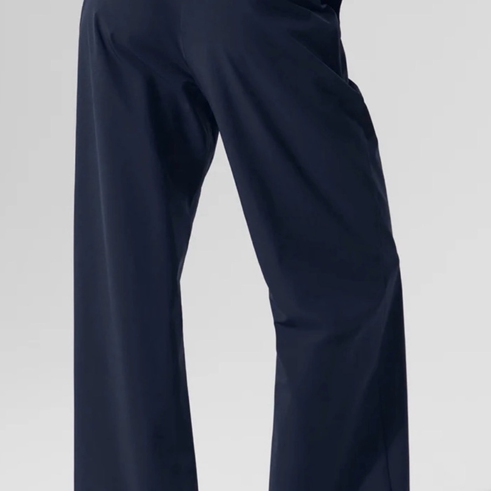 ALO Navy Wide-Leg Track Pants